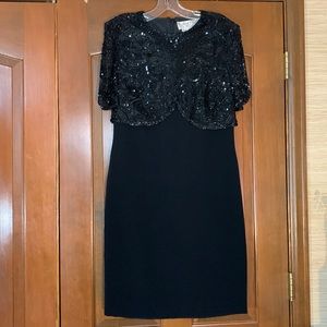 Neiman Marcus Black Beaded Dress size 10